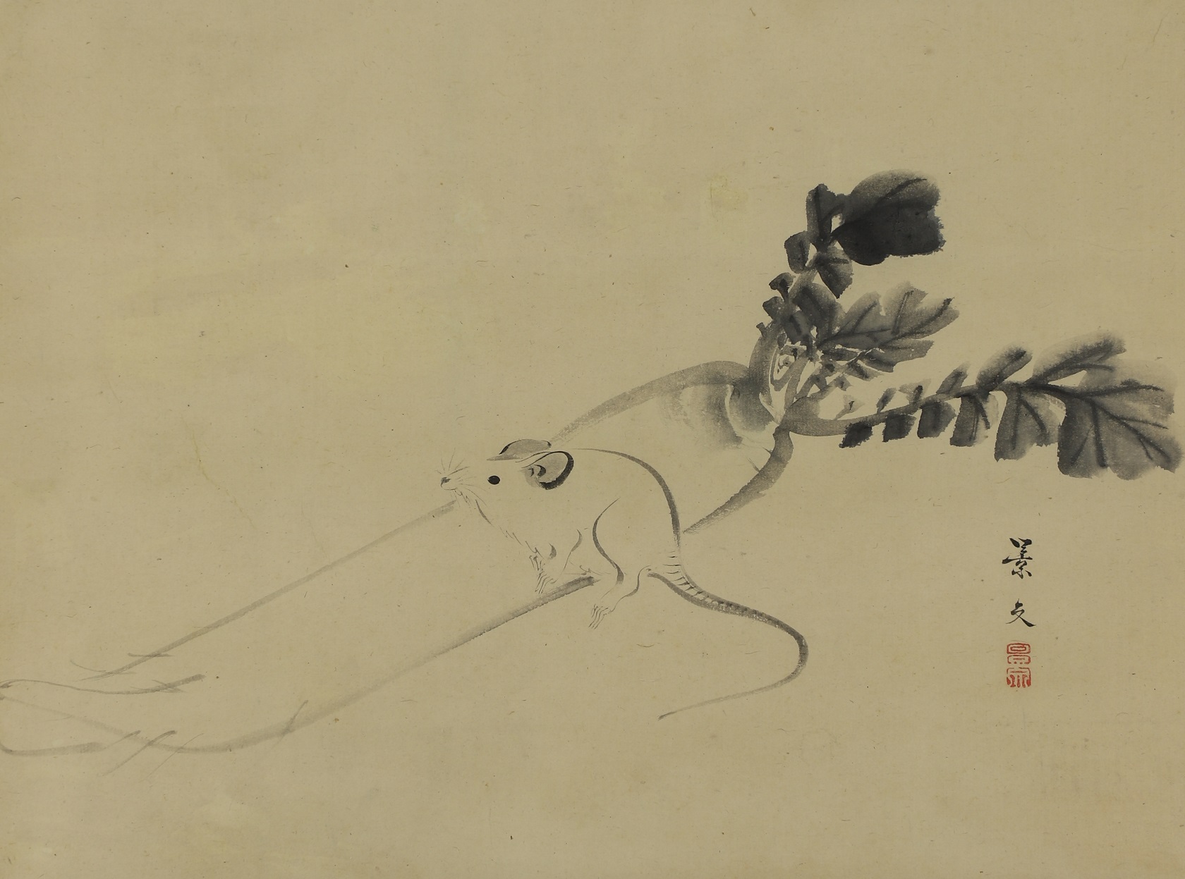 松村景文 大根鼠画幅 | 古裂會 (こぎれかい)