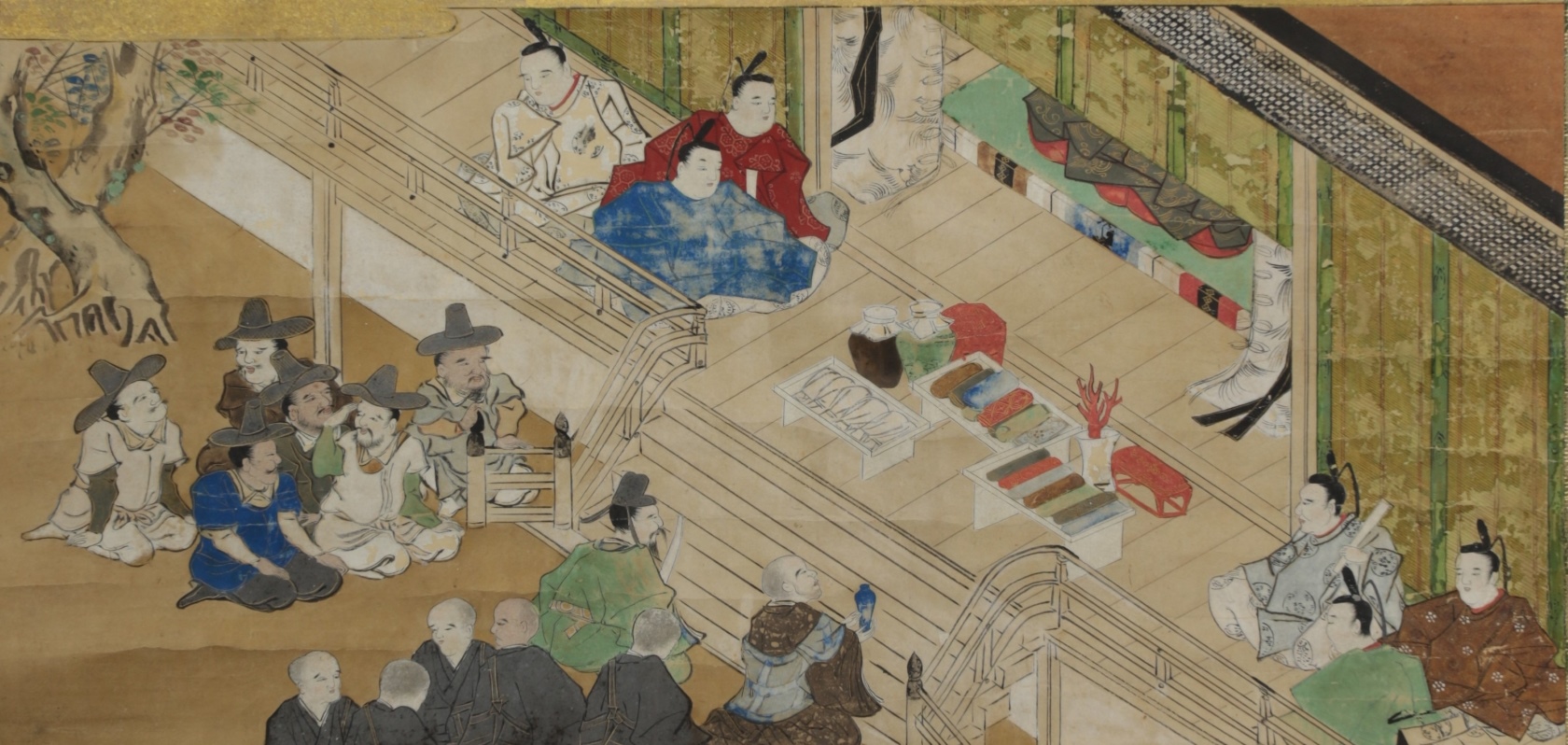 李朝 鶴首花入 分院 染付け 韓国 朝鮮 古美術 骨董 蝙蝠牡丹文 陶磁器